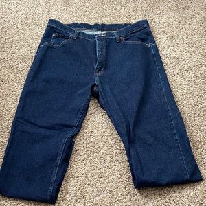 Wrangler Straight Leg Dark Blue Denim Jeans